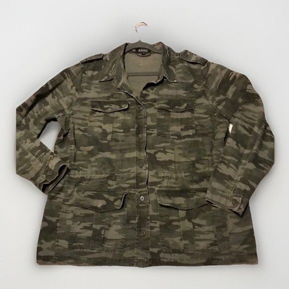 Buffalo David Bitton Military Anorak Camouflage Jacket Women's Size Large - Picture 1 of 6